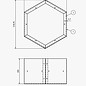 Versandmetall Legbord voor brandhout HEXAGON XL gemaakt van 2 modules van verschillende Maaten XL geproducered van staal oppervlakke poedercoated