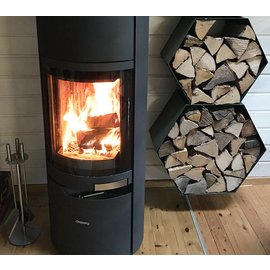 Versandmetall Kaminholzregal HEXAGON 2-teilig Größe  XL aus Stahl