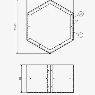 Versandmetall Kaminholzregal Brennholzregal Hexagon XL-350 bis 30cm lange Scheite 0,19m3 5-tl.