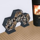 Versandmetall Ètagère -bois de chauffage HEXAGON 400 produit en acier surface enduit de poudre