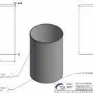 Versandmetall - 1 Stck Mülleimer aus Edelstahl Niro 420mm h= 710mm Aussen K320, Rand oben 20x4mm