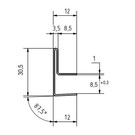 Versandmetall -16 Stück  Edelstahl Sonder-Einfasss-Profil AUSSEN Korn 320  Aussen Maße 12/30,5/12mm Längen 8x1500mm und 8x2500mm