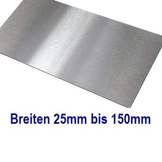 Tôles en acier inoxydable 1.4301 de 25 à 150mm de largeur jusqu'à 1250mm de longueur