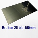 Plaque en acier inoxydable largeur 25 - 150mm  de 1000mm de longueur surface poli III D Miroir