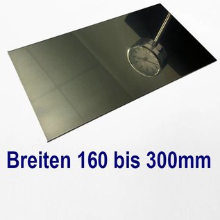 Tôles en acier inoxydable 1.4301 de 160 à 300 mm de largeur jusqu'à 1000 mm de longueur