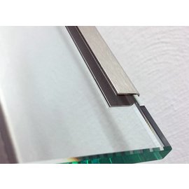 Versandmetall Glasrandprofiel U-Profiel, 1 mm roestvrij Staal, tot met Lengte 1250mm, Gasdickte van 8 mm tot 12,52 mm - Copy