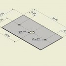 42- St V2A 1.4301 Edelstahlblech t= 1,0mm 50mm Breite x 90 mm Länge gelocht nach Skizze einseitig Korn 320 Eckenradius  R1mm