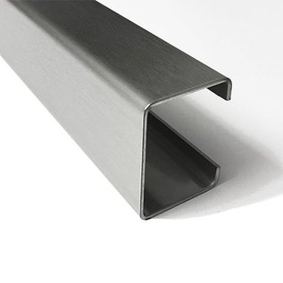 Versandmetall C-Profil aus Edelstahl gebürstet Höhe 30mm Breite c= 40 bis 80mm Länge 2000 mm