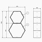 Versandmetall Legbord voor brandhout HEXAGON XL gemaakt van 2 modules van verschillende Maaten XL geproducered van staal oppervlakke poedercoated