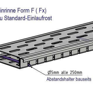 Versandmetall Caniveaux de drainage Kit économique en aluminium Largeur d'entrée 90mm Quantité de commande 10m, 20m, 30m, 40m, 50m