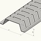 Versandmetall 2 m (2000 mm) drainagetakkanaal van aluminium 100 mm breed, hoogten van 15 tot 30 mm