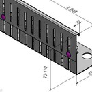 Versandmetall Kiesfangleiste Aluminium höhenverstellbar Höhe 70-110mm