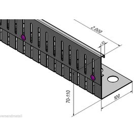 Versandmetall Kiesfangleiste Aluminium höhenverstellbar Höhe 70-110mm