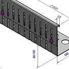 Versandmetall Bande de protection contre le gravier en aluminium réglable en hauteur 90-130mm