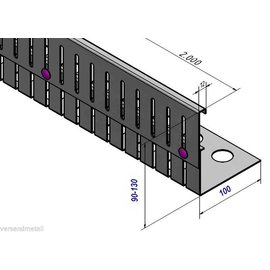 Versandmetall Kiesfangleiste Aluminium höhenverstellbar Höhe 90-130mm