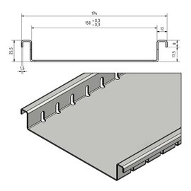 Versandmetall Kit économique forme F2 Canaux de drainage seulement 25,5mm de haut en aluminium 150mm