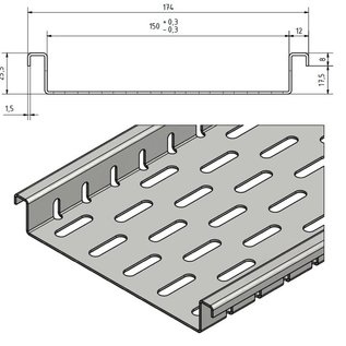 Versandmetall Drainagerinne aus Aluminium ohne Rost, Einlaufbreite 150mm. Bestellmengen 10m, 20m, 30m, 40m, 50m