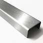 Versandmetall U-Profil aus Edelstahl gekantet Innenmaße  axcxb  20x20x20mm, Oberfläche Schliff K320