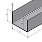 Versandmetall U-Profil aus Edelstahl gekantet Innenmaße  axcxb  35x35x35mm, Oberfläche Schliff K320