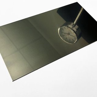 Reflecterend materiaal, Almeco 90, spiegelstandaard, hoogglans met eenzijdige beschermende folie-blanks 0,4 mm 1550 mm lang - breedte van 25 tot 300 mm selecteerbaar