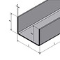 Versandmetall Profilé en U en acier inoxydable, dimensions intérieures repliées axcxb 25x40x25mm, finition de surface K320