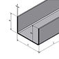 Versandmetall U-Profil aus Edelstahl gekantet Innenmaße  axcxb  35x50x35mm, Oberfläche Schliff K320