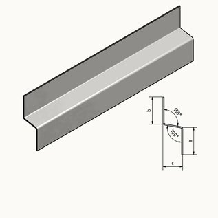 Versandmetall Profil en Z Traufblech 100 ° en acier inoxydable plié à 2 plis Épaisseur du matériau 1,5 mm axcb 20 x 40 x 20mm Longueur 2000 mm Sol extérieur K320