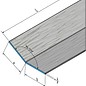 Versandmetall Aluminium hoek antraciet gelijkbenig 90 ° gevouwen tot een lengte van 1250 mm
