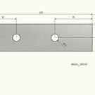 -50er Set V2A 1.4301 Edelstahlblech nach Skizze 55x205mm mit 2 Bohrungen d15mm