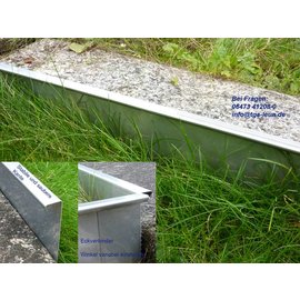 Versandmetall 2,5 m lange, stabiele gazonranden grindstroken van roestvrij staal 130-200 mm hoog, b = 20 mm breed