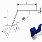 Versandmetall Aluminium Winkel 110° mit Tropfkante innen 1,0 mm a 50 mm b 25mm L 2000 mm, blank mit Schutzfolie