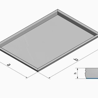 Versandmetall Baignoire en acier inoxydable R3 soudée Epaisseur du matériau 1.5mm longueur / profondeur (a) 200mm à l'extérieur du sol K320