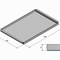 Versandmetall Roestvrijstalen schaal R2 gelast Materiaaldikte 1,5 mm lengte / diepte (a) 300 mm buitengrond K320