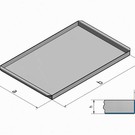 Versandmetall Edelstahlwanne R2 geschweißt Materialstärke 1,5mm Länge/Tiefe (a)  400 mm Außen Schliff K320
