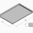 Versandmetall Edelstahlwanne R3 geschweißt Materialstärke 1,5mm Länge/Tiefe (a)  600 mm Außen Schliff K320