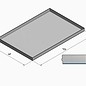 Versandmetall Kuip RVS Bak Spoelbak R1 dikte 1,5mm  Breedte 300 mm oppervlakke BUITENZIJDE geschuurd grid(320) gelast en gebeitst