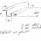 Versandmetall -6er Set Gerade Rinnen AUSSEN Korn 320 t=1,0mm Maße nach Skizze Länge 1600mm inkl. 2 U- Verbinder