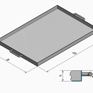 Versandmetall Cuve en acier inoxydable soudé 1,5mm lergeur 500 mm  surface brossé en grain 320