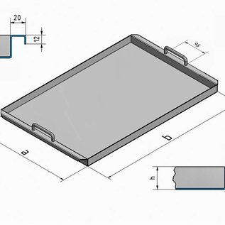 Versandmetall Edelstahlwanne R2  geschweißt Materialstärke 1,5mm  Länge/Tiefe (a)  600 mm Außen Schliff K320