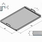 Versandmetall Edelstahlwanne R2  geschweißt Materialstärke 1,5mm  Länge/Tiefe (a)  600 mm Außen Schliff K320