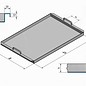 Versandmetall Edelstahlwanne R2  geschweißt Materialstärke 1,5mm  Länge/Tiefe (a)  450 mm Außen Schliff K320