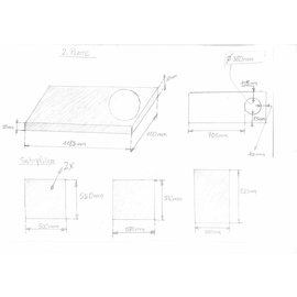 Set [ 5 teiig ]  Edelstahlblech ( 1.4301) 1,5mm einseitig K320 nach Skizze " inox 3 " angefetigt