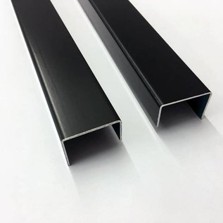 Versandmetall Profil en U, en aluminium anthrazit (RAL 7016), pliée, largeur c= jusqu'à 70-100 mm et longueur 2500 mm