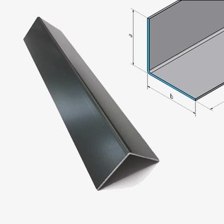 Versandmetall Aluminium hoek antraciet gelijkbenig 90 ° gevouwen tot een lengte van 2500 mm