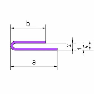 Versandmetall Profilé de serrage, jeu 2,0 mm, acier inoxydable a/b 15/20 mm, t= 1,0 mm, longueur 2500 mm, coupe extérieure K320