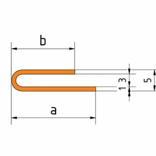 Versandmetall Klemmprofiel Klof 3mm roestvrij Staal axb 20x15mm dikte 1,0mm Lengte 1000mm buitenzijde geschuurd(grid320)