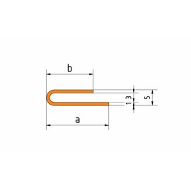 Versandmetall Klemmprofiel Klof 3mm roestvrij Staal axb 20x15mm dikte 1,5mm Lengte 2500mm buitenzijde geschuurd(grid320)