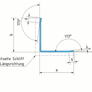 Versandmetall Edelstahlwinkel Kantenschutzwinkel Eckschutzschiene 3-fach gekantet gleichschenkelig 90° Länge 1000 mm