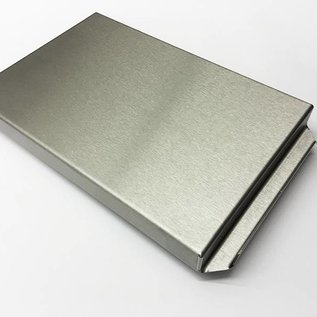 Versandmetall Roestvrijstalen kuip R2 gelast Materiaaldikte 1,5 mm lengte / diepte (a) 500 mm buitengrond K320