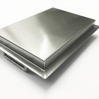 Versandmetall Edelstahlwanne R2  geschweißt Materialstärke 1,5mm  Länge/Tiefe (a)  400 mm Außen Schliff K320